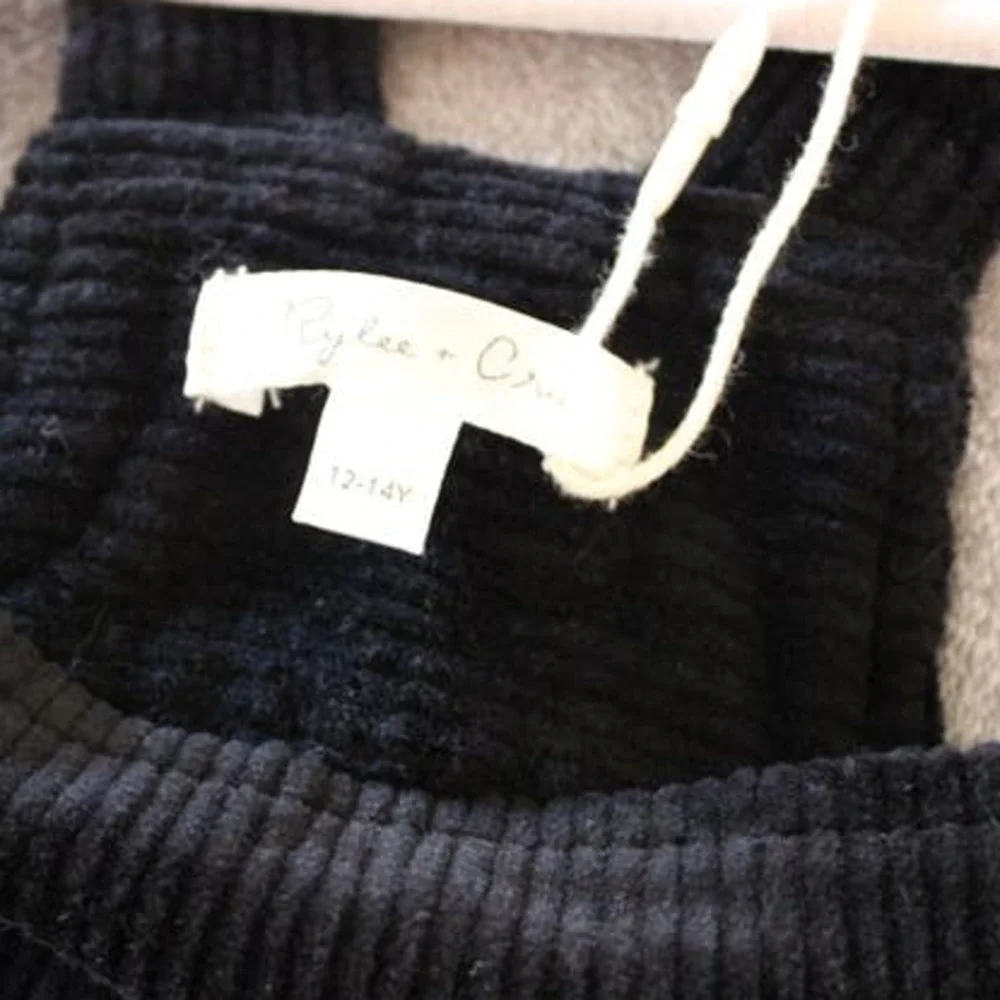 NWT Rylee and Cru Vintage‎ Black Corduroy Romper Wide Leg Overalls 12-14Y Unisex